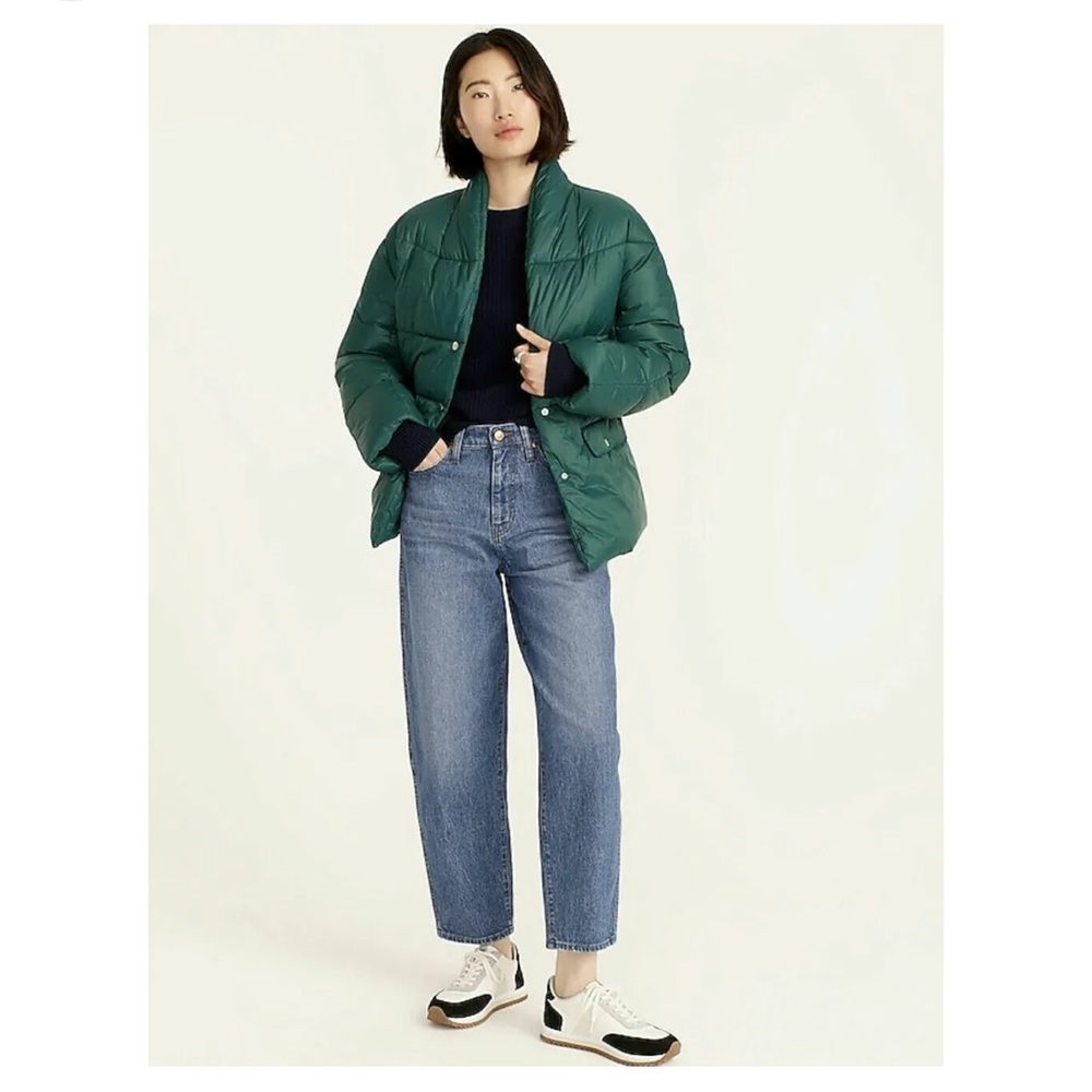 NWT J Crew Signature Alps Puffer Jacket w/ Primaloft in Dark Spruce Size XXS